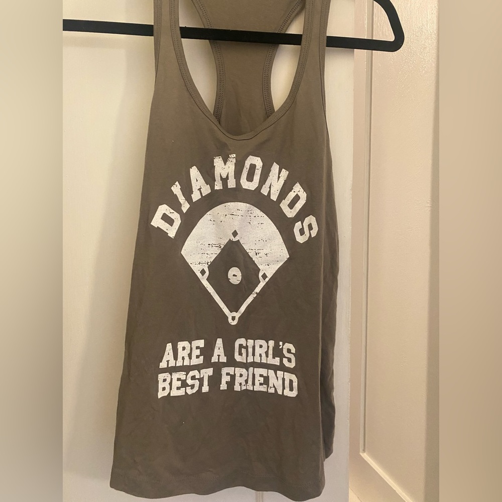 Cute softball tank top.